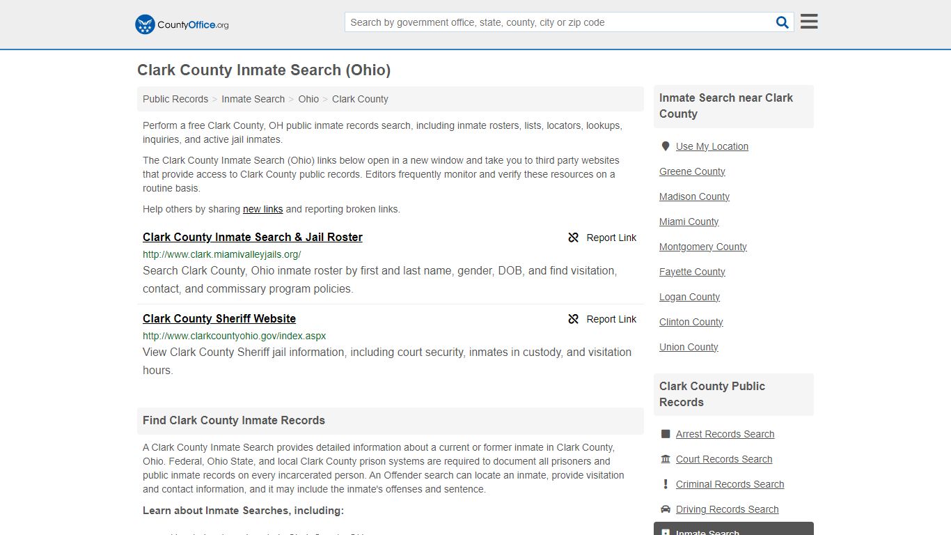 Inmate Search - Clark County, OH (Inmate Rosters & Locators)